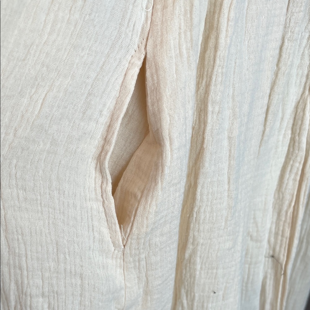 Women's Cream Maxi Sundress with Smocked Bodice - Picture 6 of 9